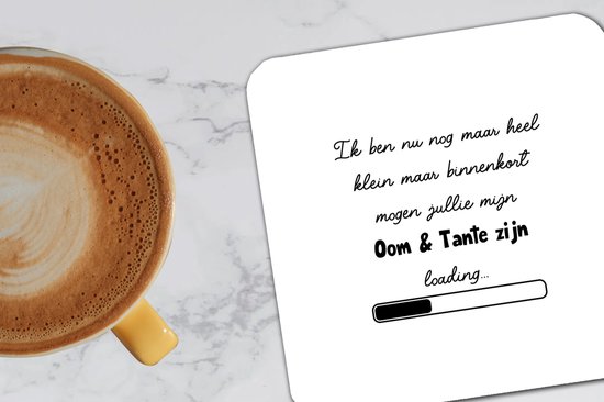 Sous-verres de Verre - Annonce de Grossesse - Bébé en route - Oncle et Tante - 10x10 cm - 6 pièces