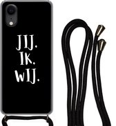 Hoesje met koord Geschikt voor iPhone XR - Huwelijk - 'Jij. Ik. Wij.' - Spreuken - Quotes - Siliconen - Crossbody - Backcover met Koord - Telefoonhoesje met koord - Hoesje met touw