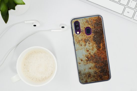 Coque Samsung Galaxy A40 - Tôle Acier - Ancien - Rouille - Siliconen Phone case