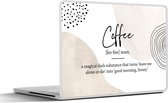 Laptop sticker - 17.3 inch - Woordenboek - Koffie - Quote