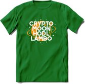Crypto Moon - T-Shirt Kleding Cadeau | Dames / Heren / Unisex | Bitcoin / Ethereum shirt | Grappig Verjaardag kado | Tshirt Met Print  Prijs - Donker Groen - L