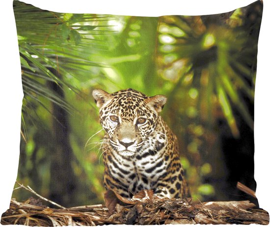 Sierkussens - Kussentjes Woonkamer - 50x50 cm - Jonge jaguar in de jungle