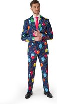 Suitmeister Confetti Balloons - Heren Pak - Ballonen Pak Carnaval En Halloween Kostuum - Blauw - Maat S