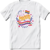 Be Proud Of Yourself | Pride T-Shirt | Grappig LHBTIQ+ / LGBTQ / Gay / Homo / Lesbi Cadeau Shirt | Dames - Heren - Unisex | Tshirt Kleding Kado | - Wit - 3XL