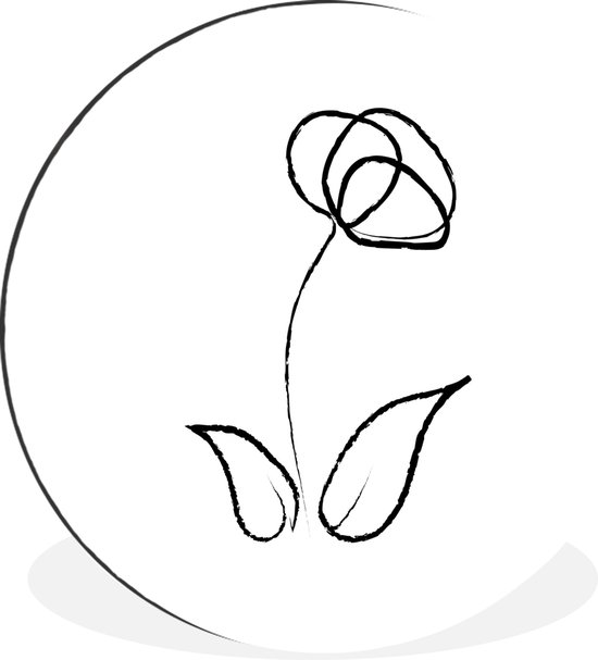 Illustration de dessin au Line d une tulp ronde sur fond blanc