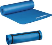 Relaxdays 2x yogamat dik - sportmat - workout matje - jogamat - joga matje - blauw