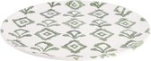 Enza Fasano  - Dinerbord ruitpatroon wit groen gladde rand 28,5cm - Dinerborden