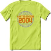 2004 Limited Edition Ring T-Shirt | Zilver - Goud | Grappig Verjaardag en Feest Cadeau Shirt | Dames - Heren - Unisex | Tshirt Kleding Kado | - Groen - XL