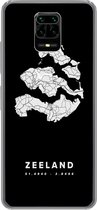 Geschikt voor Xiaomi Redmi Note 10 Lite hoesje - Zeeland - Wegenkaart Nederland - Zwart - Siliconen Telefoonhoesje