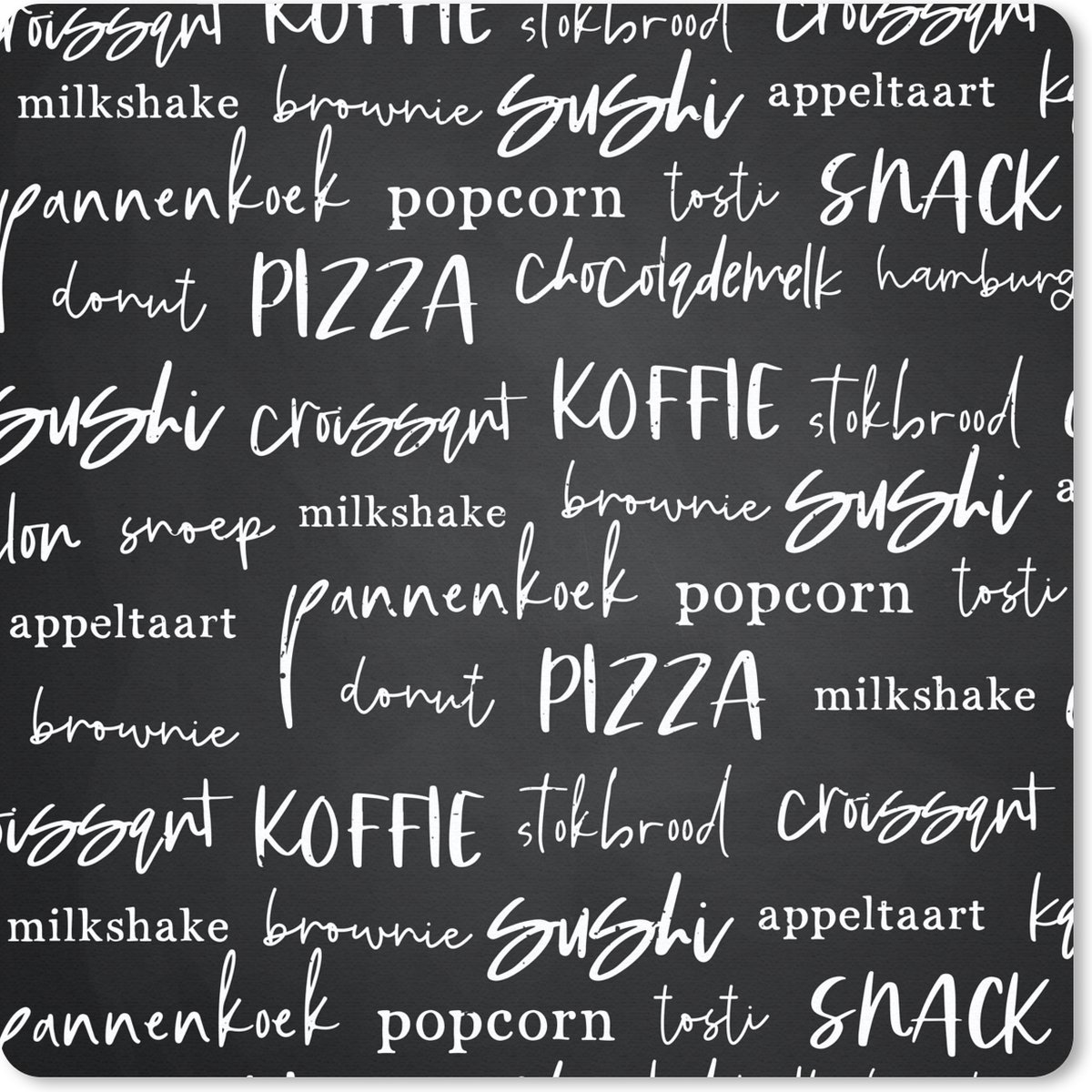 Muismat - Mousepad - Keuken - Eten - Patroon - 30x30 cm - Muismatten