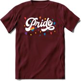 Pride T-Shirt | Grappig LHBTIQ+ / LGBTQ / Gay / Homo / Lesbi Cadeau Shirt | Dames - Heren - Unisex | Tshirt Kleding Kado | - Burgundy - M