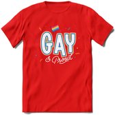 Gay | Pride T-Shirt | Grappig LHBTIQ+ / LGBTQ / Gay / Homo / Lesbi Cadeau Shirt | Dames - Heren - Unisex | Tshirt Kleding Kado | - Rood - L