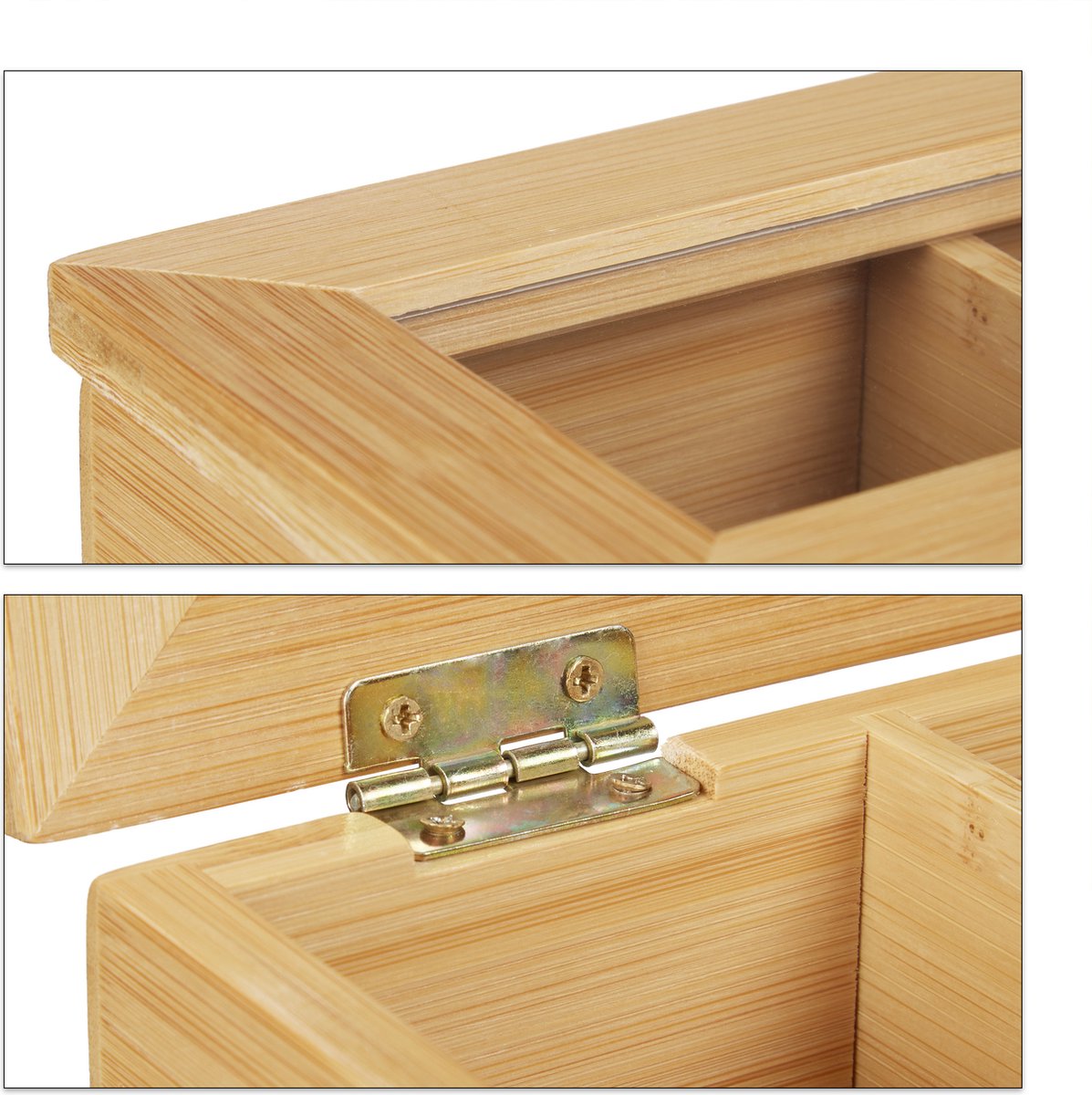 Stijlvolle theedoos - 6 vakken - bamboe - 9x44x9 cm — cadeau in Wonen & Interieur - foto 4