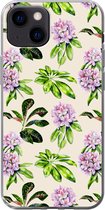 Geschikt voor iPhone 13 mini hoesje - Hortensia - Planten - Patronen - Siliconen Telefoonhoesje
