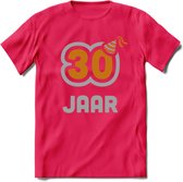 30 Jaar Feest T-Shirt | Goud - Zilver | Grappig Verjaardag Cadeau Shirt | Dames - Heren - Unisex | Tshirt Kleding Kado | - Roze - XL