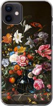 Geschikt voor iPhone 12 mini hoesje - Vaas met bloemen - Jan Davidsz de Heem - Kunst - Siliconen Telefoonhoesje