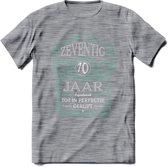 70 Jaar Legendarisch Gerijpt T-Shirt | Aqua - Grijs | Grappig Verjaardag en Feest Cadeau Shirt | Dames - Heren - Unisex | Tshirt Kleding Kado | - Donker Grijs - Gemaleerd - 3XL