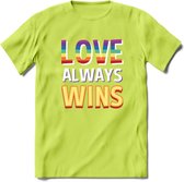 Love Wins | Pride T-Shirt | Grappig LHBTIQ+ / LGBTQ / Gay / Homo / Lesbi Cadeau Shirt | Dames - Heren - Unisex | Tshirt Kleding Kado | - Groen - 3XL