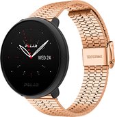 Stalen Smartwatch bandje - Geschikt voor  Polar Ignite 2 roestvrij stalen band - rosé goud - Strap-it Horlogeband / Polsband / Armband