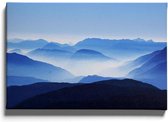 Walljar - Blue mountain - Muurdecoratie - Canvas schilderij