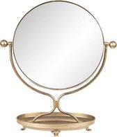 Staande Spiegel 36*15*43 cm Bruin Ijzer, Glas Rond Tafel Spiegel