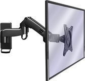 Invision Monitor muurbeugel voor PC monitor & TV - Voor schermen van 17 tot 27 inch - Ergonomisch in hoogte verstelbaar, draaibaar en roterend met één arm - VESA 75x75mm & 100x100mm - Gewicht