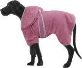 HOMELEVEL hondenbadjas van zachte badstof - Absorberende hondenhanddoek van katoen met klittenband - Maat XL in roze