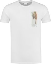 Purewhite -  Heren Slim Fit   T-shirt  - Wit - Maat XL