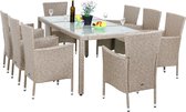 Tuinset Polyrattan set 17 stapelbaar Bali beige