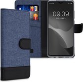 kwmobile telefoonhoesje voor Xiaomi Redmi Note 8 Pro - Hoesje met pasjeshouder in donkerblauw / zwart - Case met portemonnee