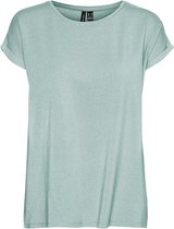 Vero Moda T-shirt Vmlava Plain Ss Top Lurex Strip Ga 10250488 Chinois Green/silver Lur Dames Maat - S