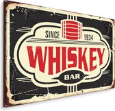 Schilderij - Whiskey Bar, reclame uiting, Premium print