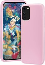 Samsung Galaxy S20 hoesje siliconen - roze met Privacy Glas