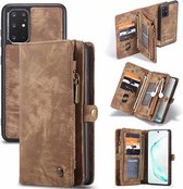 caseme - Hoesje geschikt voor Samsung Galaxy S20 Plus - 2 in 1 wallet book case - bruin