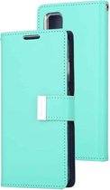 GOOSPERY RICH DIARY Voor Galaxy S20 + PU + TPU Crazy Horse Texture Horizontaal Flip Leren Case, met Kaartsleuven & Portemonnee & Fotolijst (Mintgroen)