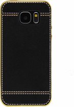 ADEL Kunstleren Back Cover  Hoesje voor Samsung Galaxy S7 Edge - Zwart