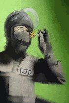 BANKSY Police Sniffing Flower Canvas Print