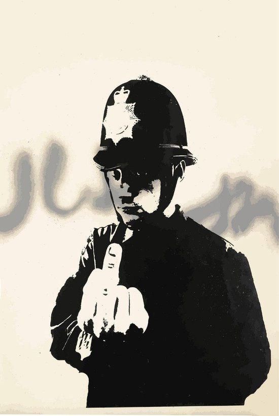 BANKSY Rude Copper Policeman Canvas Print