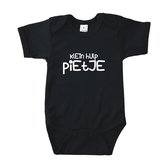 Go Mama® Baby Cadeau - Sinterklaas cadeau - Rompertjes Baby met tekst - Sint - Klein Hulp Pietje - Katoen - Zwart - Maat 50/56 - Korte mouw