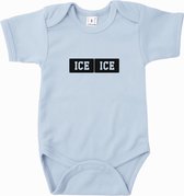 Baby Rompertje met tekst - Ice ice Baby - Wit - Maat 74/80 - Babygeschenk - Baby kado - Romper - Babyshower - kraamcadeau
