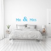 Muursticker Mr & Mrs -  Lichtblauw -  160 x 35 cm  -  slaapkamer  alle - Muursticker4Sale