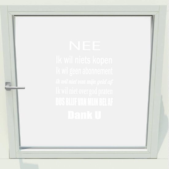 spelen Extra Hover Deursticker - Raamsticker Ik Wil Niets Kopen - Wit - 31 x 34 cm - raam en  deur... | bol.com