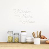 Muursticker The Kitchen Is The Heart Of A Home -  Lichtgrijs -  160 x 113 cm  -  keuken  engelse teksten  alle - Muursticker4Sale