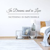 Muursticker Nothing Is Impossible - Donkergrijs - 80 x 22 cm - engelse teksten slaapkamer