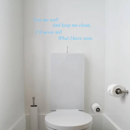 Use Me Well Toilet - Lichtblauw - 80 x 30 cm - toilet engelse teksten