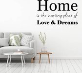 Muursticker Home, Love, Dreams -  Oranje -  160 x 93 cm  -  woonkamer  slaapkamer  alle - Muursticker4Sale