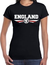 Engeland / England landen / voetbal t-shirt zwart dames S