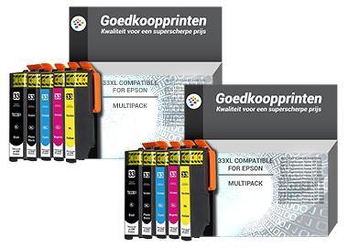 ACTIE: Epson 33XL Inkt cartridges Multipack (10st). - Huismerk