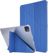 Voor iPad Pro 11 (2020) Zijde textuur Horizontale vervorming Flip lederen tas met drievoudige houder (blauw)