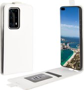 Voor Huawei P40 Pro + / P40 Pro Plus R64 textuur enkele verticale flip lederen beschermhoes met kaartsleuven en fotolijst (wit)